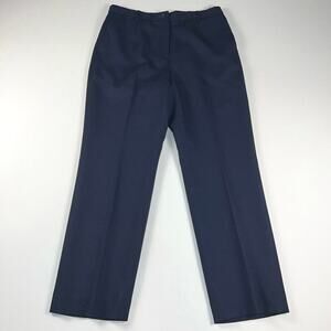 Pendleton Virgin Wool Flat Front Fully Lined Navy Blue Dress Pants Size 10